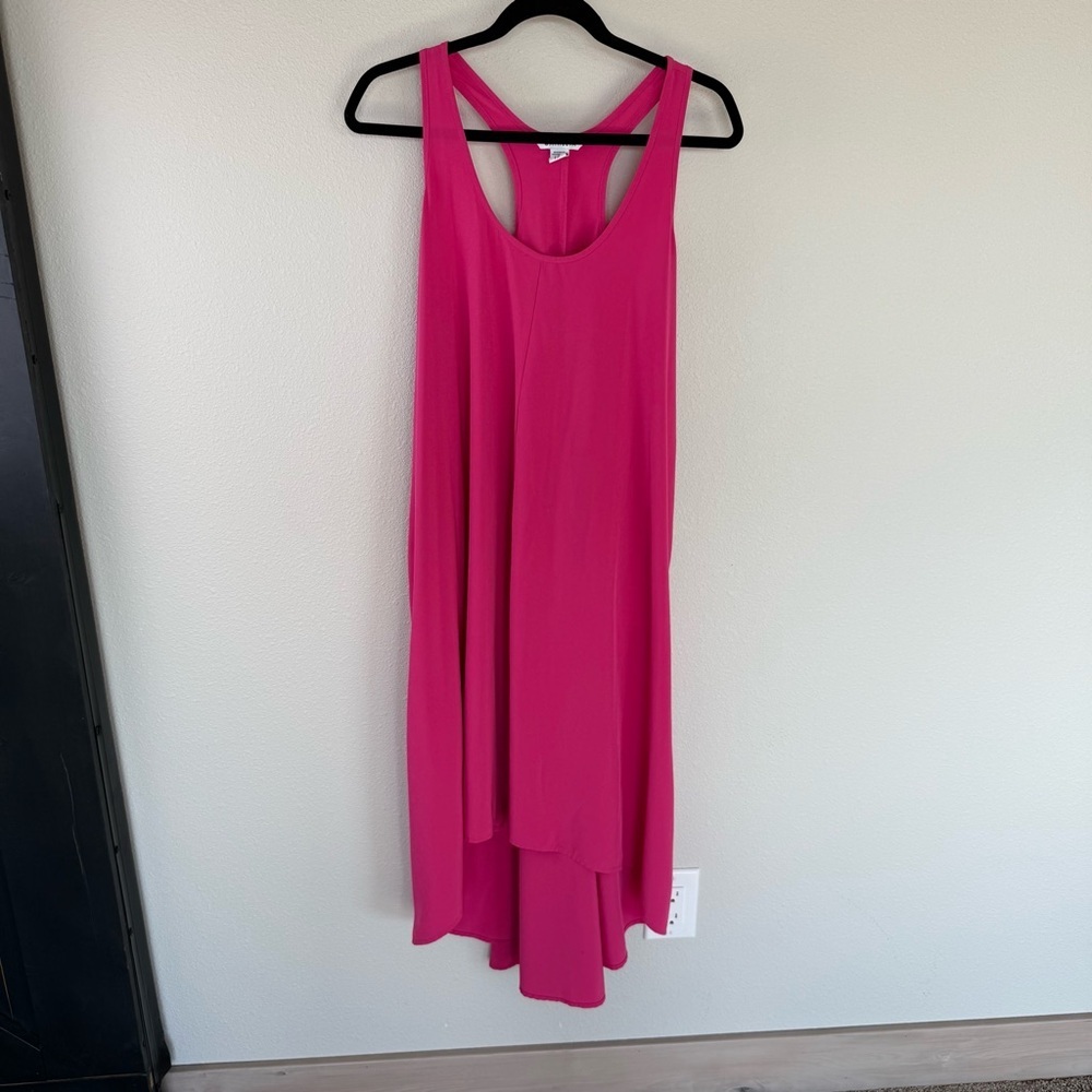 Athleta Presidio Sleeveless Racerback Dress Lightweight High-Low Hot Pink Small - Picture 3 of 12